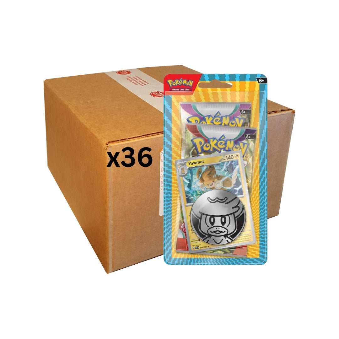 pawmot.case_.36 Pokemon TCG: Pawmot Card with 2 Booster Packs and Coin - Sealed Case of 36